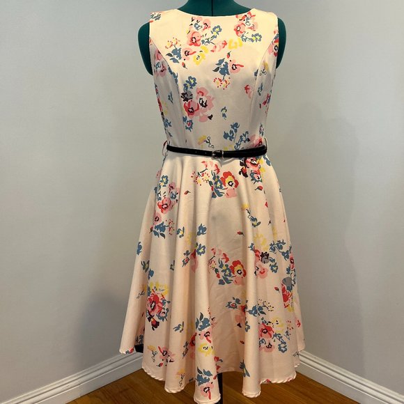 Grace Karin Small Floral Pink Fit & Flare Dress - Picture 1 of 5